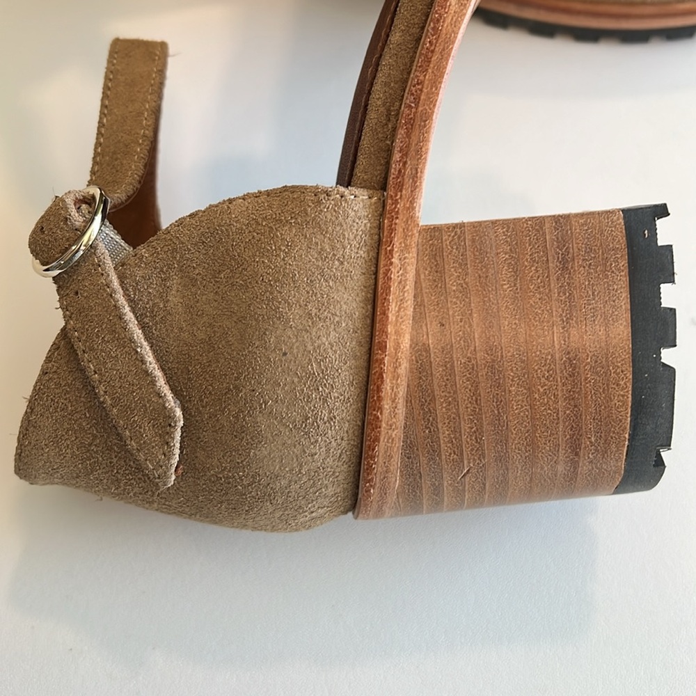 Patina - leather heeled Mary Jane’s, clogs, suede - Picture 4 of 14
